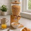 imageHoneyCanDo Bamboo Cereal Dispenser with Airtight Lid  Countertop Dry Food Dispenser for Kitchen Organization  EcoFriendly Cereal Container for Pantry