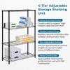 image:imageHoneyCanDo 5Tier HeavyDuty Adjustable Shelves Metal Storage Rack with 200lb Shelf Capacity White 14 W x 36 L x 72 HBlack