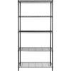 image:imageHoneyCanDo 5Tier HeavyDuty Adjustable Shelves Metal Storage Rack with 200lb Shelf Capacity White 14 W x 36 L x 72 HBlack