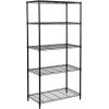 image:imageHoneyCanDo 5Tier HeavyDuty Adjustable Shelves Metal Storage Rack with 200lb Shelf Capacity White 14 W x 36 L x 72 HBlack