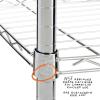 image:imageHoneyCanDo 5Tier HeavyDuty Adjustable Shelves Metal Storage Rack with 200lb Shelf Capacity White 14 W x 36 L x 72 HChrome