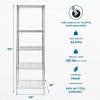 image:imageHoneyCanDo 5Tier HeavyDuty Adjustable Shelves Metal Storage Rack with 200lb Shelf Capacity White 14 W x 36 L x 72 HChrome