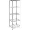 image:imageHoneyCanDo 5Tier HeavyDuty Adjustable Shelves Metal Storage Rack with 200lb Shelf Capacity White 14 W x 36 L x 72 HChrome