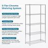 image:imageHoneyCanDo 5Tier HeavyDuty Adjustable Shelves Metal Storage Rack with 200lb Shelf Capacity White 14 W x 36 L x 72 HChrome