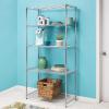 image:imageHoneyCanDo 5Tier HeavyDuty Adjustable Shelves Metal Storage Rack with 200lb Shelf Capacity White 14 W x 36 L x 72 HChrome