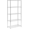 image:imageHoneyCanDo 5Tier HeavyDuty Adjustable Shelves Metal Storage Rack with 200lb Shelf Capacity White 14 W x 36 L x 72 HChrome