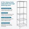 image:imageHoneyCanDo 5Tier HeavyDuty Adjustable Shelves Metal Storage Rack with 200lb Shelf Capacity White 14 W x 36 L x 72 HChrome