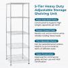 image:imageHoneyCanDo 5Tier HeavyDuty Adjustable Shelves Metal Storage Rack with 200lb Shelf Capacity White 14 W x 36 L x 72 HWhite