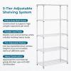 image:imageHoneyCanDo 5Tier HeavyDuty Adjustable Shelves Metal Storage Rack with 200lb Shelf Capacity White 14 W x 36 L x 72 HWhite