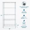 image:imageHoneyCanDo 5Tier HeavyDuty Adjustable Shelves Metal Storage Rack with 200lb Shelf Capacity White 14 W x 36 L x 72 HWhite