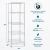 image:imageHoneyCanDo 5Tier HeavyDuty Adjustable Shelves Metal Storage Rack with 200lb Shelf Capacity White 14 W x 36 L x 72 HWhite