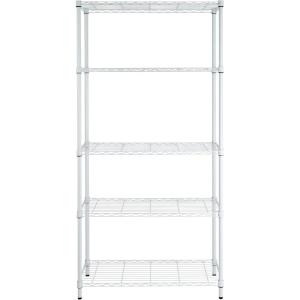 image:imageHoneyCanDo 5Tier HeavyDuty Adjustable Shelves Metal Storage Rack with 200lb Shelf Capacity White 14 W x 36 L x 72 HWhite