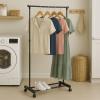 image:imageHoneyCanDo Adjustable Height Rolling Metal Clothes Rack GAR01122 Chrome 30 lbs