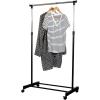 image:imageHoneyCanDo Adjustable Height Rolling Metal Clothes Rack GAR01122 Chrome 30 lbs