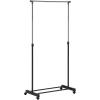 image:imageHoneyCanDo Adjustable Height Rolling Metal Clothes Rack GAR01122 Chrome 30 lbs