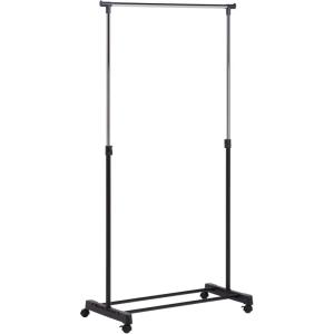image:imageHoneyCanDo Adjustable Height Rolling Metal Clothes Rack GAR01122 Chrome 30 lbs