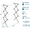 image:imageHoneyCanDo 3Tier Folding Metal Clothes Drying Rack  Portable Accordion Laundry Drying Stand  16 Ft Drying Capacity  Compact SpaceSaving Design for Apartments amp Small Spaces29 W