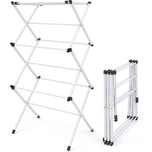 image:imageHoneyCanDo 3Tier Folding Metal Clothes Drying Rack  Portable Accordion Laundry Drying Stand  16 Ft Drying Capacity  Compact SpaceSaving Design for Apartments amp Small Spaces21 W