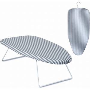 image:imageHoneyCanDo Steel Tabletop Ironing Board with Folding Legs Grey and White Stripe Cotton Cover Compact SpaceSaving Design 30 L x 6 H29 L x 13 W